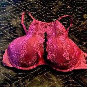 Purple/maroon lace AdoreMe push-up bra